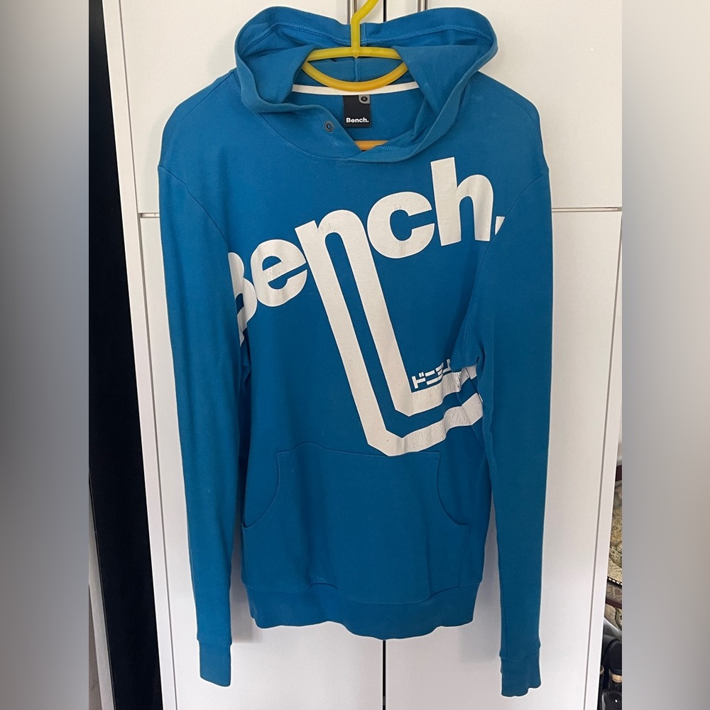 Bench Men’s Hoodie Size Small S Blue With White Logo